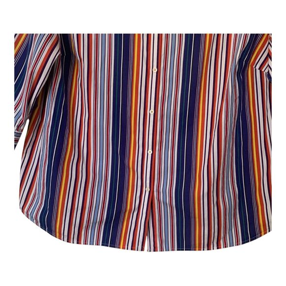Lauren Ralph Lauren Women's Blouse 3 XL Multi Color Stripes Long Sleeve Cotton - Picture 8 of 13
